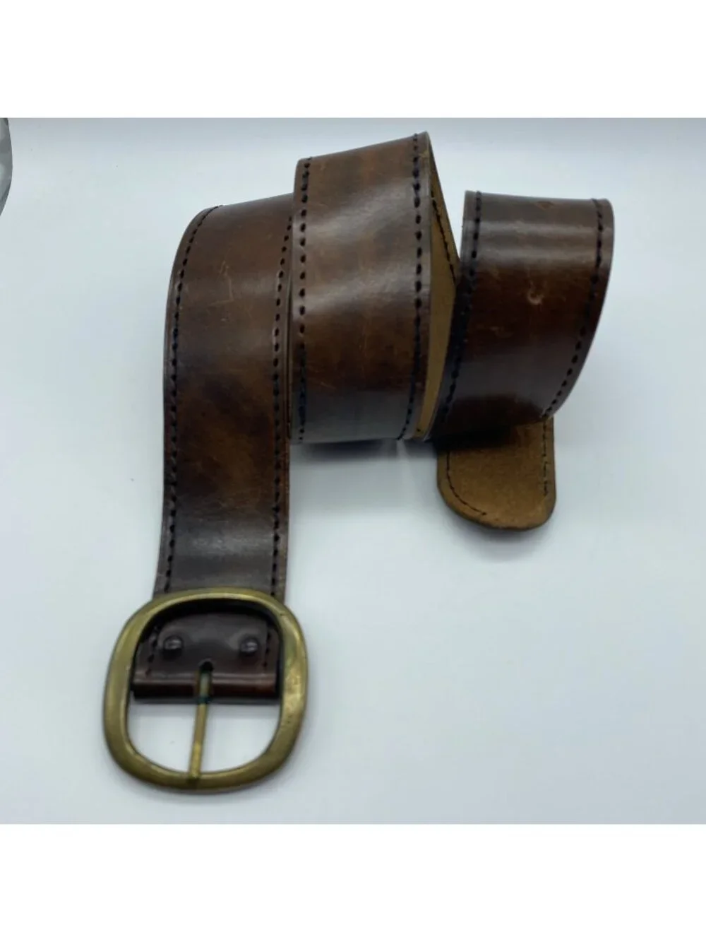 Unbranded Brown Leather Belt Size Large 40